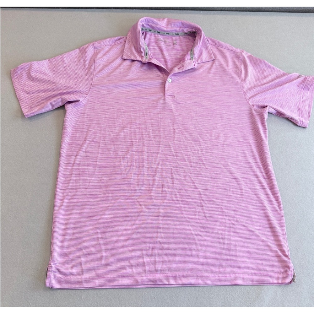 Walter Hagen Mens Purple Striped Performance Golf Polo Shirt Size Large